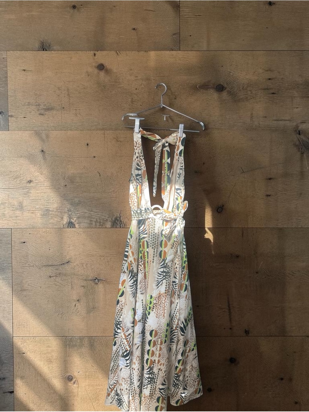 Tie-Back Maxi dress by Betta Novais Designs.Featured vibrant nature & Kongo look